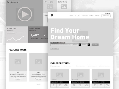 Realty Website Wireframes