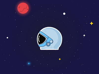 1. Red Moon astronaut galaxy helmet illustration moon nasa sketch app space