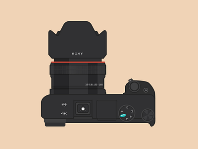 Sony A6300 camera flat illustration photography