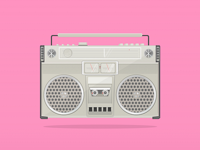 Bubblegum Boombox boombox flat illustration radio