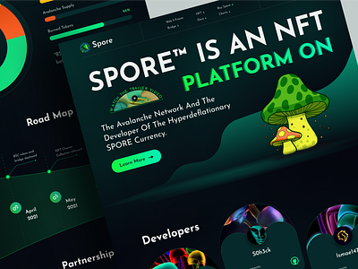 NFT Landing Page Website Redesign blockhain clean coin crypto cryptocurrency landing page dark mode defi defi landing page eth landing page minicoint nft nft art nft design nft landing page redesign ui design uiux web3 website