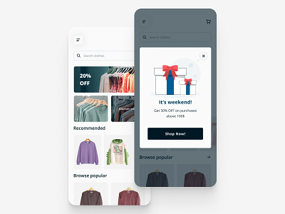 Daily UI - Special Offer - 036 036 app clothes clothes app dailyui design discount mobile mobile app online shop online store overlay popup special offer