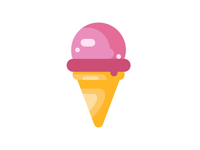 Yawarakai Logo flat flat design icecream pink yellow