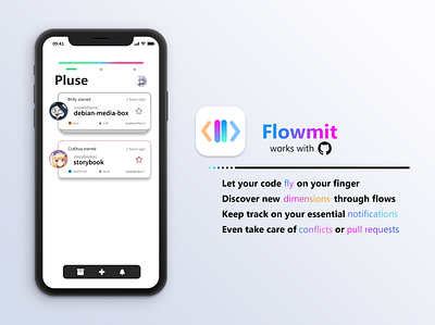 Flowmit App prototype design design github gradient mobile mobile app design