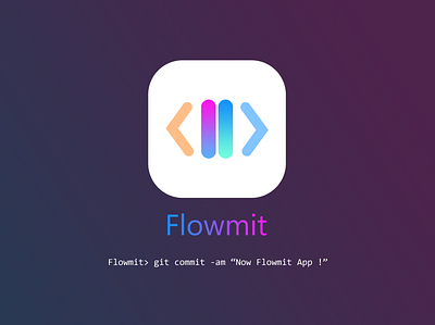 Flowmit app icon branding design flat gradient icon mobile