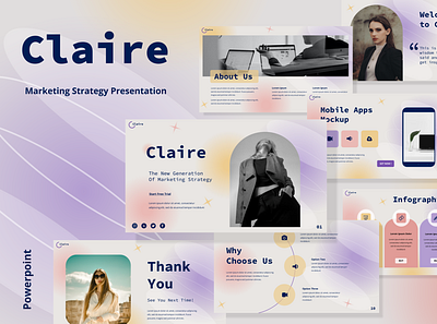 Claire Powerpoint Presentation Template app branding design graphic design icon illustration typography ui ux