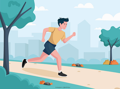 Morning Run app branding design flat graphic design illustration landing page mobile app ui ux vector web website