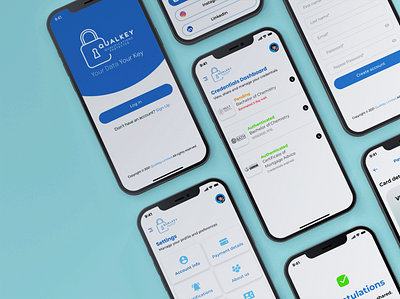 QualKey - blockchain certifications app app design ui ux