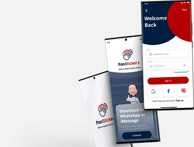 FanStickerz app app design ui ux