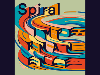 Spiral - Impermanence 3d type cover art cover illo cover type design editorial art illustration typography vector