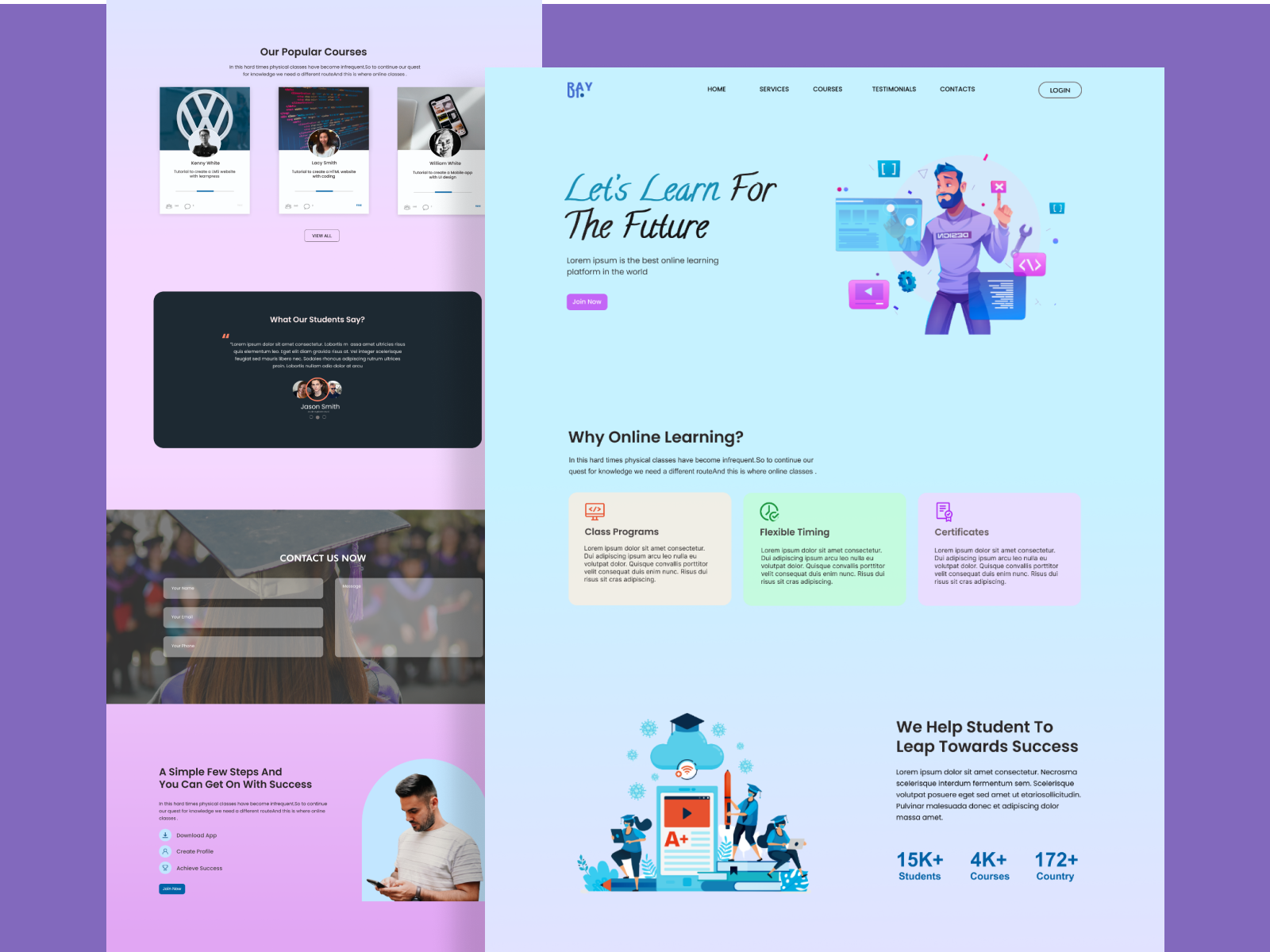 Web Template-E Learning by TR Tashin on Dribbble