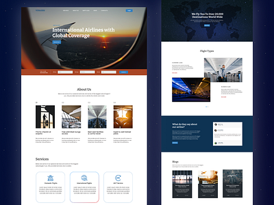 Airlines website landing page