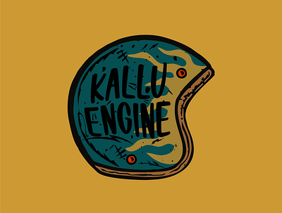 Kallu Engine helm art branding graphic design il illustration logo vector