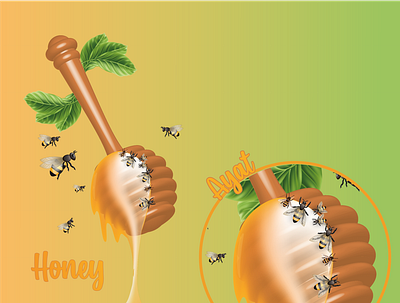 Honey bee adobe digitalart graphic design illustrator logo