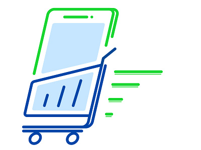 Online Shopping mobile app online app shopping sign trolley