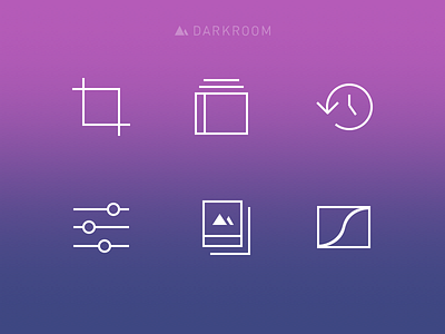 Darkroom in app icons album crop curve darkroom filters icons photo