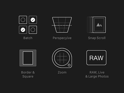 Darkroom 3.0 New Feature Icons