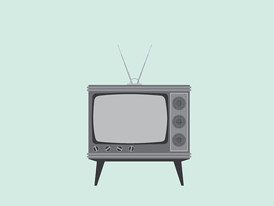 tiny tv black and white bw illustration mint television vector