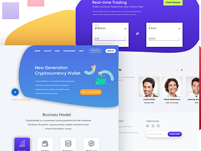 Cryptocurrency Landing Page bitcoin coin crypto currency dollar euro landing page
