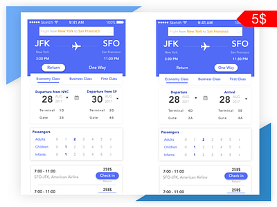 Flight Booking App (Sketch File) flight app flight booking sketch