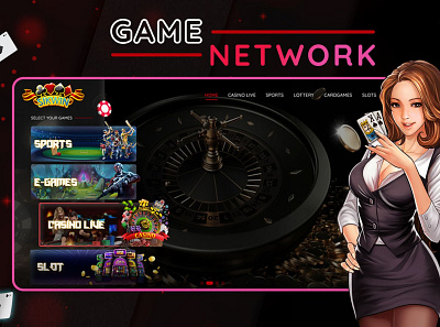 Game Network branding casino game gaming design gaming ui gaming website graphic design landing page ui design ux vector website design