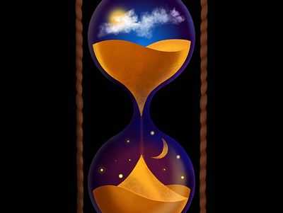 Hour Glass Night/Day Illustration design icon illustration logo raster