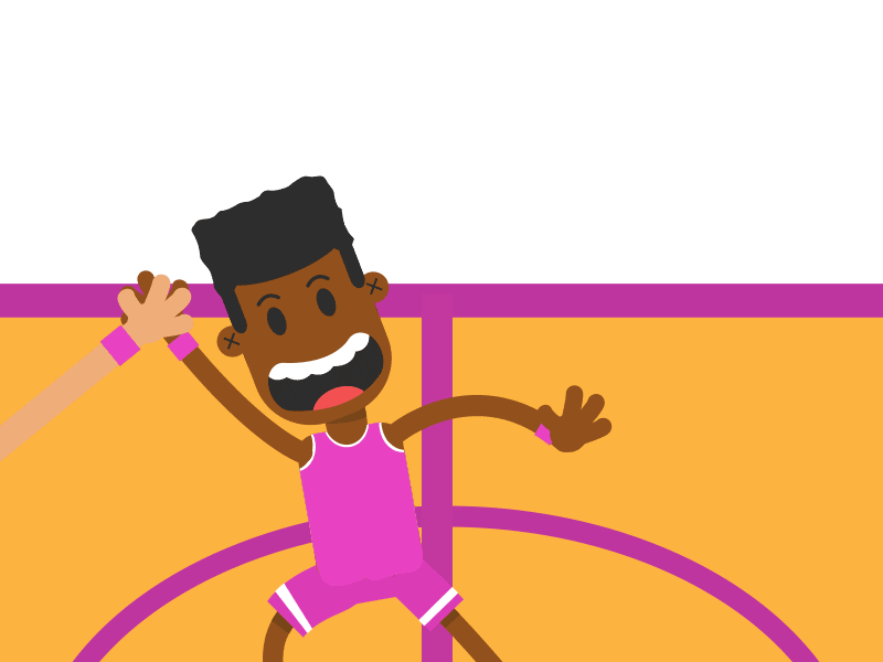 Hi-5-me! Hello Dribbble! animation basketball design dribble first shot gif hello dribble motion