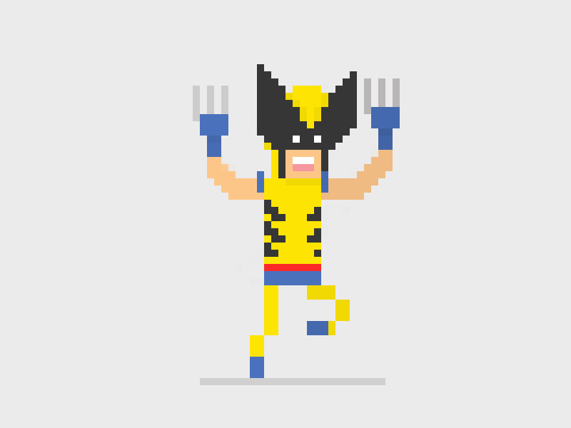 Throwback: Wolverine 8bit art hero pixel retro wolverine x men