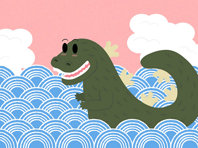 Famous Kaiju And Where To Find Them: Godzilla godzilla illustration kaiju king monster