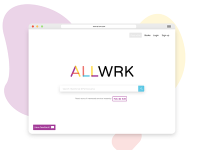 ALLWRK Homepage design app concept contract design janitorial ui ux website