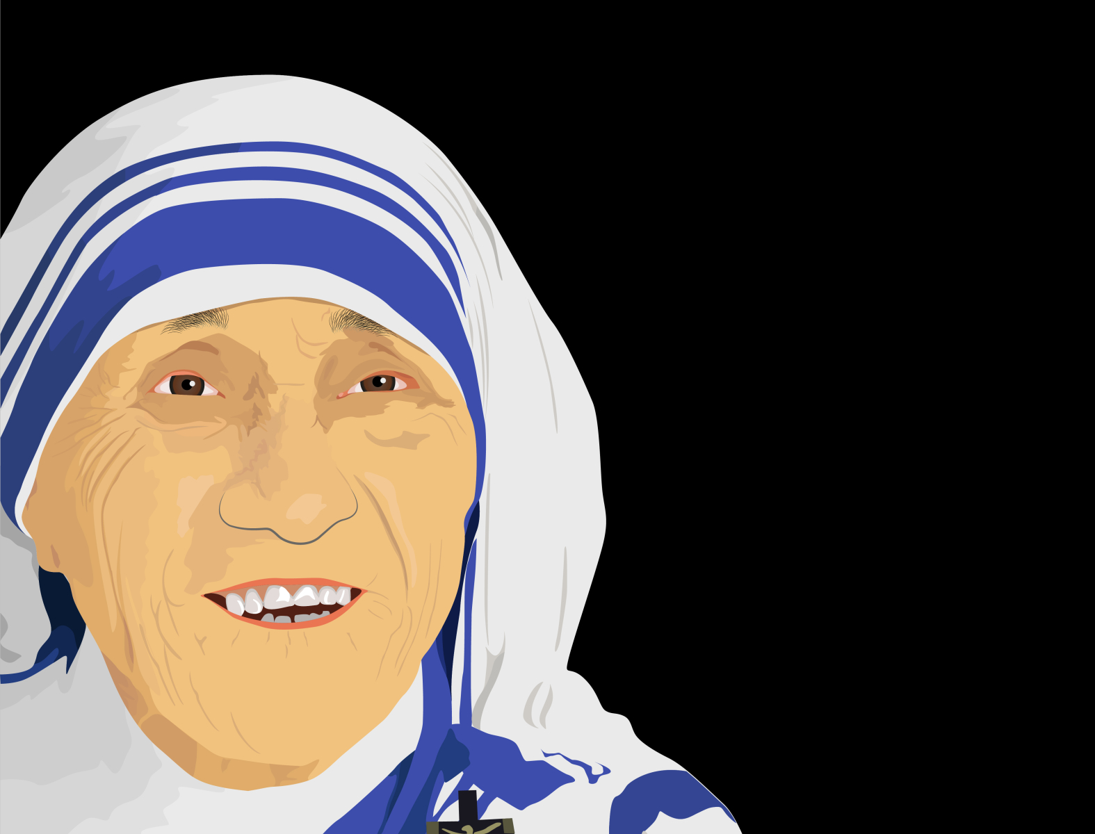 Vector Portrait of Mother Teresa by Pulok Stephen on Dribbble