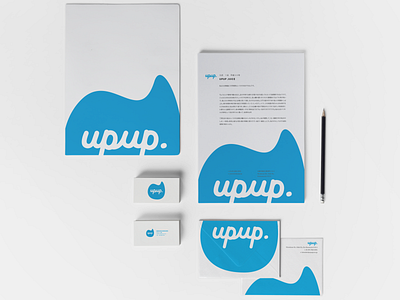 Upup Stationary Set branding cafe cold pressed juice future command design office hiroshima japan juice logo package design stationary