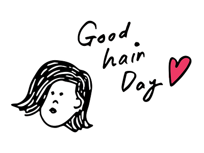 Good hair day doodle goodhair hair illustration portait
