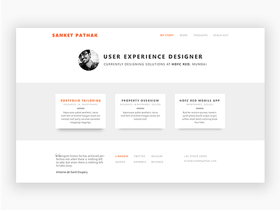 Portfolio Design clean design minimal portfolio ui ux website