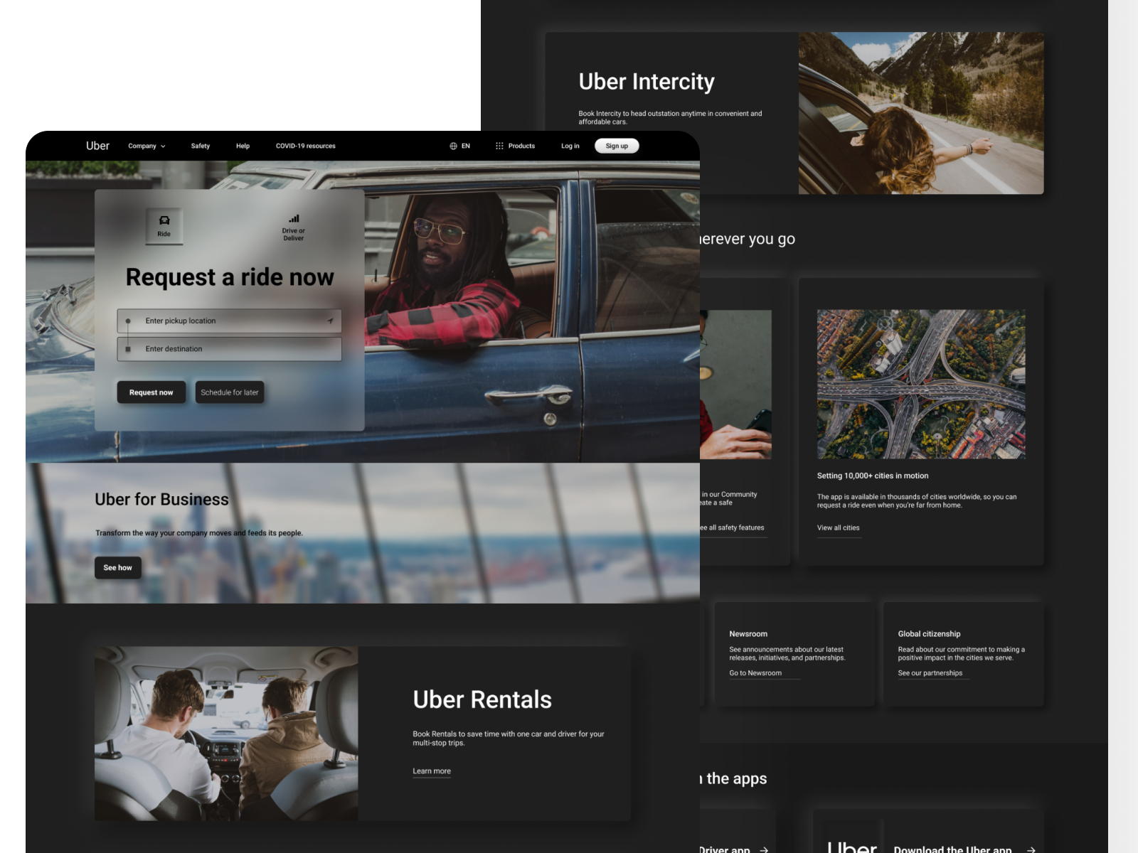 Landing Page - Uber (Redesign) by Somnath Savardekar on Dribbble