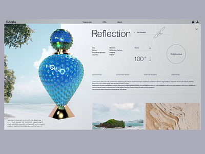 Odoria_product page 3d 3d art animation c4d graphicdesign light luxury minimal redshift scent ui ux web webdesign