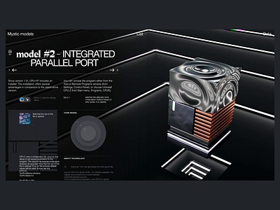 Model #2 - integrated parallel port 3d animation c4d dark design graphic design interaction modeling motion graphics supernatural typography ui ux web web design website