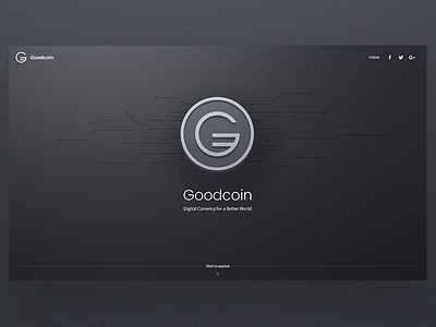 Goodcoin bitcoin crypto currency design interface landing logo mining page site ui web