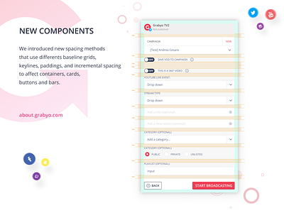 New UI Components are coming out! compact components css grabyo guidelines js js css new ui uidesign uiux