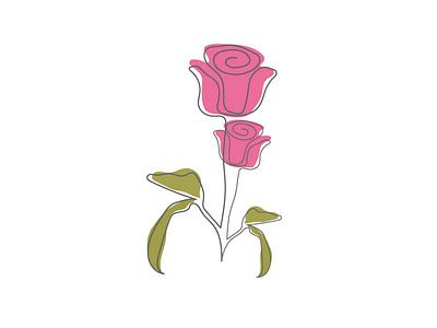 one line rose animation design flower graphic design illustration line art logo motion graphics one line art one line flower rose vector
