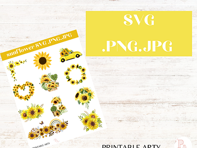 sunflower sticker branding decor art design illustration logo print quot sticker vector wall