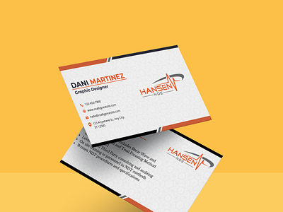 business card black and orange