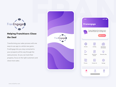 FranEngage abstract android animation app app design art buttons cards design gif gradients icons illustration ios iphone logos navigation typogaphy ui ux