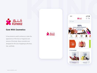 Kunooz android app app design beauty clean cosmetic design icons illustration ios iphone live minimal onboarding pharmacy product splash ui ux website