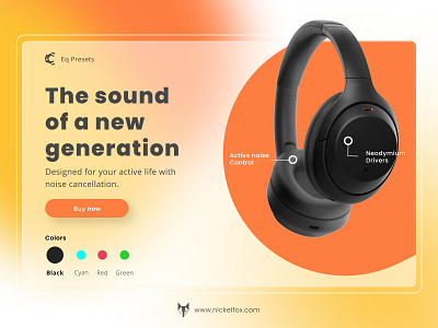 EQ Presets - Landing page for wireless headphones android app app design button colours dashboad design free headphone hero icons illustration ios landingpage music product trends ui ux web