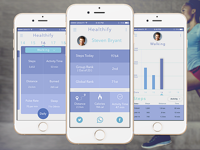 Healthify android app app design design fitness health icons ios iphone