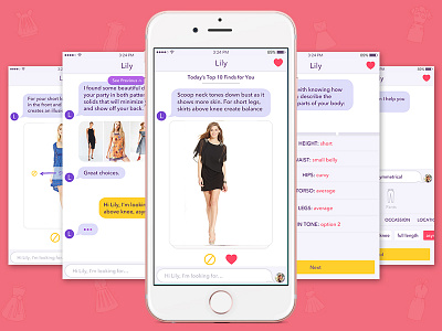 Lily App - Personal shopping assistant ai android app app design apple artificial intelligence chat bot dress ios iphone shopping website