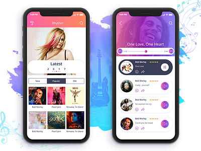 Music App android animation app apple ios iphone iphone x music music player ui ux