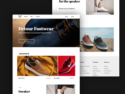 Footwear Store - Grid Template footwear grid landing page minimalism shoes store