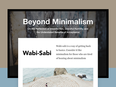 Wabi-Sabi, Hello Dribbble! minimalism web design